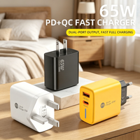 USB 65W Charger PD Fast Charging Mobile Phone Wall Charger Quick Charge3.0 Power Adapter EU/US/UK Plug For iPhone Samsung Xiaomi