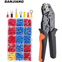 SN-02C Wire Crimping Tool Set Insulated Wire Electrical Connectors Crimp-Butt,Ring,Spade,Terminals Cable Lugs Assortment Kit