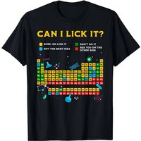 Can I Lick It Periodic Table Funny Science Teacher Student T-shirt for Men Women 100_ Cotton T Shirts Short Sleeve Tops