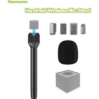 Haomuren Universal Microphone Stand Compatible with Wireless Mini Mics - For Interviews, Vlogs, YouTube, TikTok, Reporting