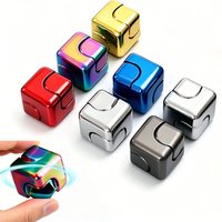Multicolor Metallic Cube Spinning Fidget Toy Flipo Flip Portable Fingertip Spinner Stress Relief Gadget For Office Daily Leisure