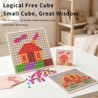 Wooden Logical Cube Puzzle - Montessori Intelligence Toy for Kids, Color Shape Matching Blocks, Early Learning Educational Game
