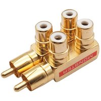 Pistol Style Adapter DIY Accessories Gold Plated AV Audio Splitter Plug RCA Adapter 1 Male To 2 Female F Connector
