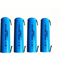 4PCS 14500 LiFePO4 Battery 3.2V 600mAh with solder tabs for Shaver Electric toothbrush Microphone Mouse Face slimming device Toy