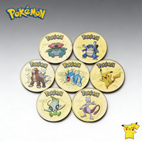 Pokemon Gold Coins Anime Collectible Coin Metal Mewtwo Coins Charizard Pikachu Golden Pokemon Cards Round Metal Coin Souvenir