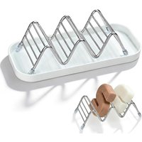 Stainless Steel Draining Soap Dish Holder with Tray for Bathroom Shower Soap Storage Caddy Soap Holder Bathroom Accessories 1PC