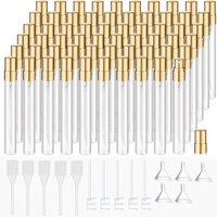 60 mini flacons de parfum transparents, flacons rechargeables, récipients décoratifs en verre, avec kit de pompe pulvérisatrice pour articles de toilette. (10ml)