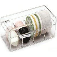 Cotton Swab Holder Dispenser with Lid,4 Compartments Makeup Brush Organizer Dust proof Large Capacity Cosmetic Tool Storage Box.
