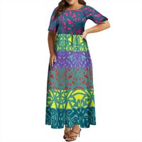 Custom Women's Dress Summer Puffed Sleeve Skirt Loose Casual Dress Party Surprise Dress