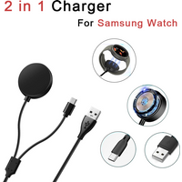 2-in-1 charger for Samsung Galaxy Watch 8/7/6/6Classic/5/5Pro/4/4Classic/3 USB smartwatch charger replacement charging cable
