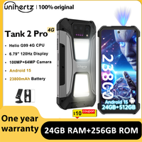 Unihertz Tank 2 PRO 8849 Robuste Handys mit Projektor 2.4K 23800 mAh 24GB+512GB Android 14 100MP NFC 120W G99 Octa Core Dual SIM