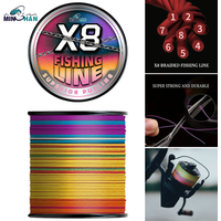 300M/328Yds Super Strong Fishing Line, 8-Strand Multifilament Pe Anti-Abrasion Braidedline, Fishing Gear, 22-95lb