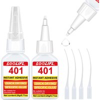 LOOLIFL Brand-new upgraded 401 super cyanoacrylate glue,instant drying in 5 seconds,waterproof,stable and versatile bonding tool