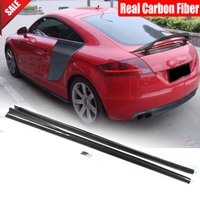 For AUDI TT MK2 8J 2-Door 2008-2011 Carbon Fiber Side Skirts Extension Lips Spoiler Body Kits Car Accessories
