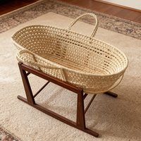 Newborn Baby Sleeping Corn Husk Baby Crib Wicker Moses Basket Wicker Baskets Baby Bed