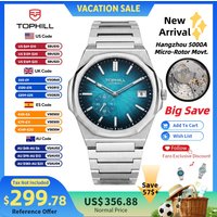 TOPHILL+ 38.7mm Ultra Slim Automatic Micro Rotor Watch Hangzhou 5000A Luxury Enamel Sunray Integrated Bracelet Sapphire KIM001G
