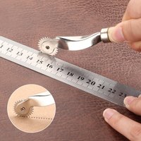 Leather craft cutting tool spiral rotary wheel sewing marker wooden handle DIY sewing fabric cutting tool accessories