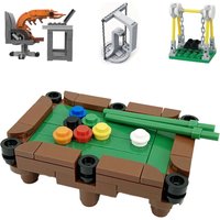 DIY Creative Small MOC Building Blocks, Table Decorations Computer Shrimp Balance Frames Billiard Swings and Festive Gifts