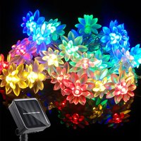 Solar Blume Lichterketten im Freien wasserdicht, 8 Modi Lotusblume scharf im Freien solar betriebene Lichterketten für die Terrasse