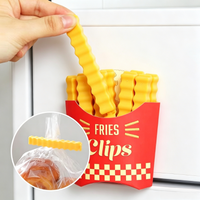 12pcs 2 In 1 French Fry Sealing Clips Magnetic Fridge Magnet Food Grade Abs Snack Bag Airtight Sealer Kitchen Storage Gadget
