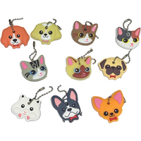 1-10Pcs Cartoon Dog Cat Pvc Protective Key Case Cover For Keys Key Ring Cap Case Key Fob Keychain Dust Cover School Stationery