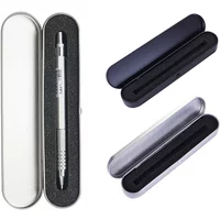 Silver Black Metal Pen Box High Quality Protection Box for Fountain Pen Pencils Stationery Gift Box Office School Supplies