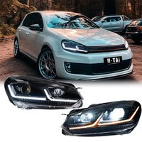 Pair Headlight assembly For VW Volkswagen Golf 6 MK6 2009-2012 Headlamp Daytime Running Lights Position Light LED Head Lights