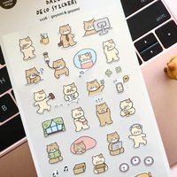 Korean Import Suatelier Comfortable Cat Cartoon Paper Stickers Scrapbooking Diy Journal Stationery Sticke Deco Art Supply 1176