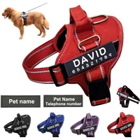 Customized Dog Harness Personalized Reflective Pet Harness For Small Medium Large Dogs Breathable Mesh Pad Dog Harness No Pull