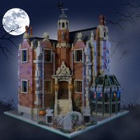New 2098Pcs Moc European Medieval Street View Haunted Mansion Model Diy Creative Ideas Child Toys Birthday Gifts Custom Puzzles