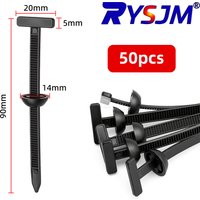 50/100pcs Car Nylon Cable Tie Buckles Heavy Duty Self-Locking Zip Ties Holder with Pin Button Fasteners Car UV Resistant Ties