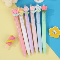 Cute Flower Gel Pen, Ins-Style, High Aesthetic Appeal, Girly, Quick-Drying Pen for Exam Practice, Pendant Gift Pen