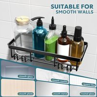 Metal Bathroom Shelf Removable Drain Shower Storage Rack Adhesive Space Saving Cosmetic Organizer Holder Kitchen Laundry Room