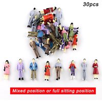 Scale 1:50 Model People ABS Painted Stand Or Sitting Figures Man For HO Train Sand Table Building Scene Materials Diorama 30Pcs