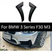 Front Bumper Side Splitter Canards For BMW 3 Series F30 M3 Style Matte Gloss Black Carbon Texture Exterior Body Kits Accessories