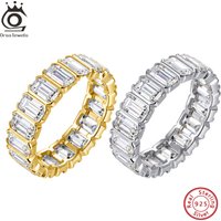 ORSA JEWELS Brilliant 925 Sterling Silver D Color Full Moissanite Diamand Ring Jewelry for Women Luxury Wedding Band Ring MOR24