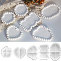 Bubble Storage Tray Silicone Mold DIY Resin Plaster Cement Gift Casting Mould Round Flower Cloud Heart Shape Coaster Home Decor