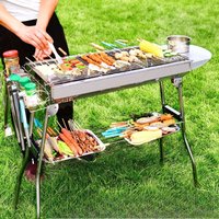 Portable Foldable Stainless Steel Charcoal BBQ Grill Lightweight Compact Camping Outdoor Travel Picnic Backyard Barbecue Bbq