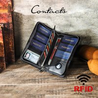 CONTACT'S Genuine Leather Clutch Bag Men Travel Passport Wallet Handbag Male Card Holders Large Capacity Family Passport Wallet