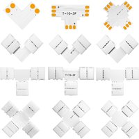 Free Soldering LED Strip Connector L T X Shape 2PIN 3PIN 4PIN 5PIN Corner Connect For 10mm WS2811 WS2812 5050 RGB Light Tape