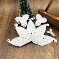 Christmas Poinsettia Flower Leaf Metal Cutting Dies DIY Holiday Floral Scrapbooking Card Embossing Craft Die Cuts