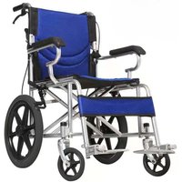 Foldable Lightweight Wheelchair Portable Travel Chair for Elderly Compact Breathable Seat Solid Tires Anti Bedsore Brake