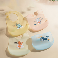 Baby Bib, Soft Silicone Neck Guard, Double-Layer Leak-Proof Pocket, Infant Feeder, All-Season Universal
