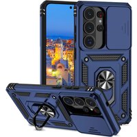 Luxury Military Ring Kickstand Case For Samsung Galaxy S26 S25 S24 S23 S22 Plus Ultra Shockproof Slide Camera Lens Protect Cover