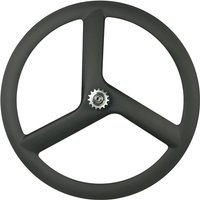 BIKEDOC 700C Carbon Track Tri Spoke Flippers Wheel Fixie 3 Spoke Wheelset Clincher Tubular