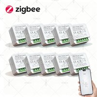 Zigbee 3.0 Mini Smart Switch 16A 2 Way Control Relay Breaker Home Automation DIY Module Light Switches Need Gateway Support Z2M