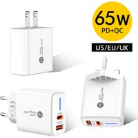 Total 65W Fast Charging Mobile Phone Charger Adapter GaN USB Charger QC3.0 USB Type C Cable For Huawei Samsung Xiaomi For Phone