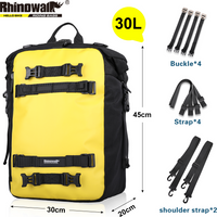 Rhinowalk Motorcycle Back Seat Bag 10L/20L/ 30L Waterproof Motor Side Tail Pannier Bag Luggage Backpack with Rainproof Inner Bag