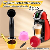 Standard measuring spoons for powdered coffee and 3pcs reusable homemade powder filled coffee capsule shells