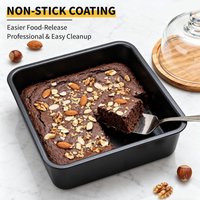 1 Square Cake Mold, 8inch Non-Stick Square Baking Pans, Suitable for Cakes, Brownies, Layer Cakes, Etc., Heats Evenly and Is Easy to Clean, Carbon Steel Baking Pan.
